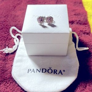 Pandora magnolia bloom earrings